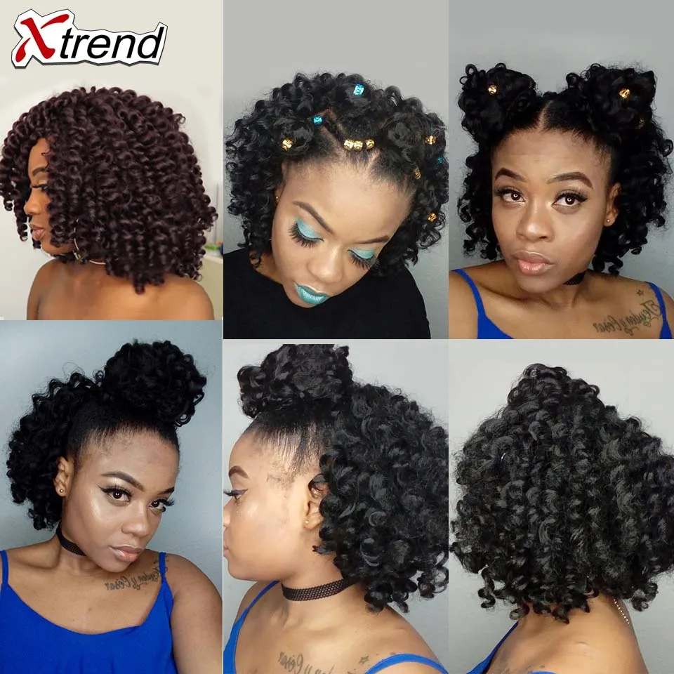 Xtrend 8 дюймов 20 корней прыгающая палочка Омбре крючком косички синтетические Jamaican