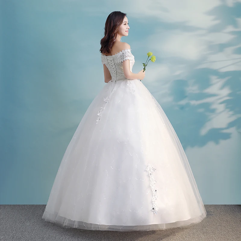 Красивые свадебные платья Emily Элегантное Белое Бальное платье в пол с вырезом