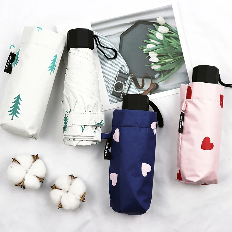 Мини Компактный Карманный Зонтик Дождь для женщин ветрозащитный складной свет