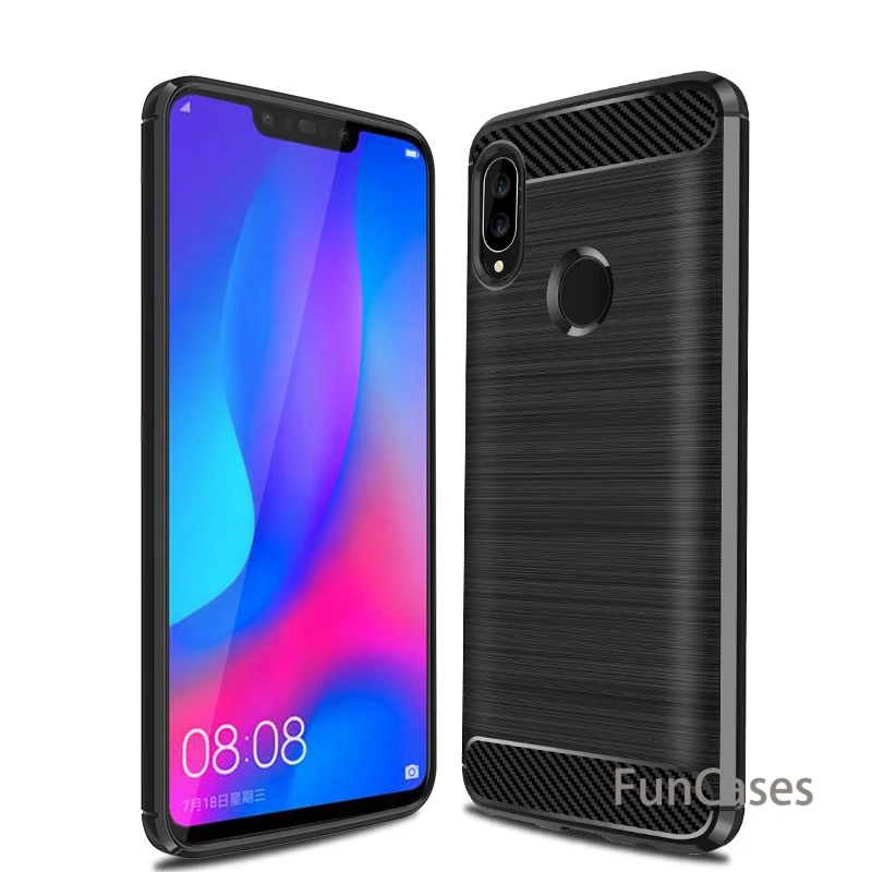 Для huawei nova 3 чехол Роскошный углеродный волокна ТПУ Силиконовые Мягкая Броня