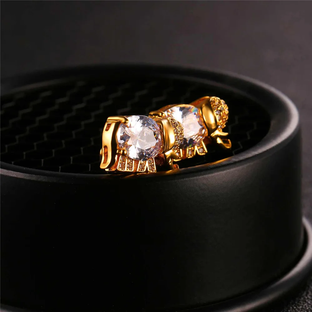 Женские серьги гвоздики с фианитом в виде слона|stud earrings|stud earrings for womenearrings women |