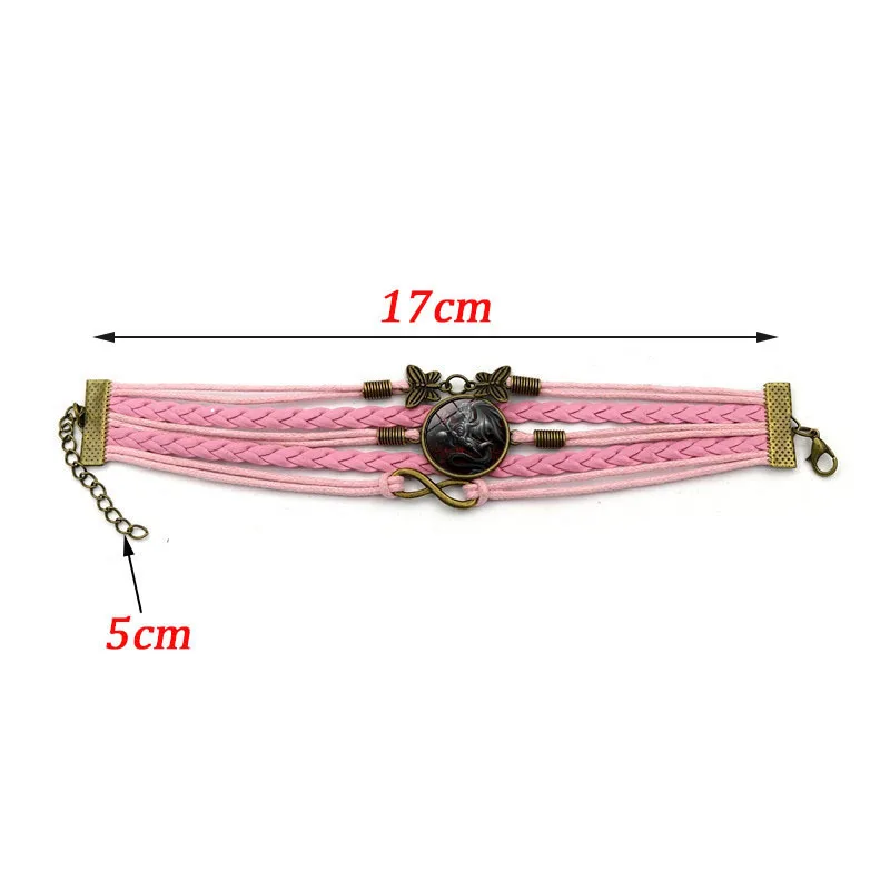 Дракон и подвеска в форме цветка розы браслеты для женщин Модный стеклянный