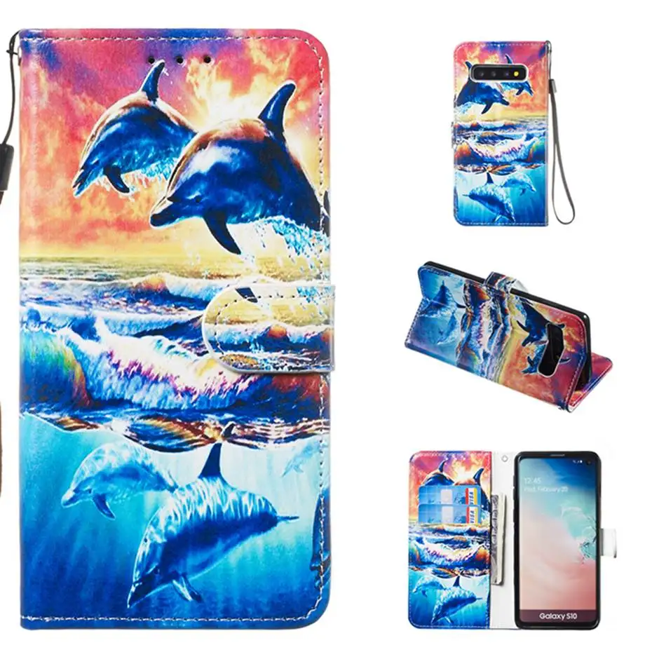 Кожаный флип-чехол для samsung Galaxy S10 E S9 S8 A10 A20 A30 A40 A50 A70 M10 M20 M30 A6 A7 J4 J6 Plus Note 10 бумажник чехол