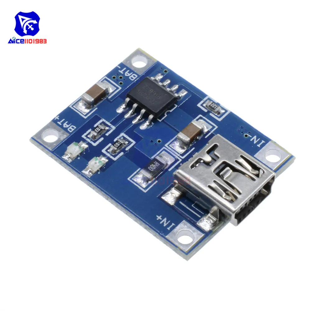 Diymore 5 шт./лот TC4056A плата зарядного устройства для аккумулятора Mini USB 5V 1A 18650