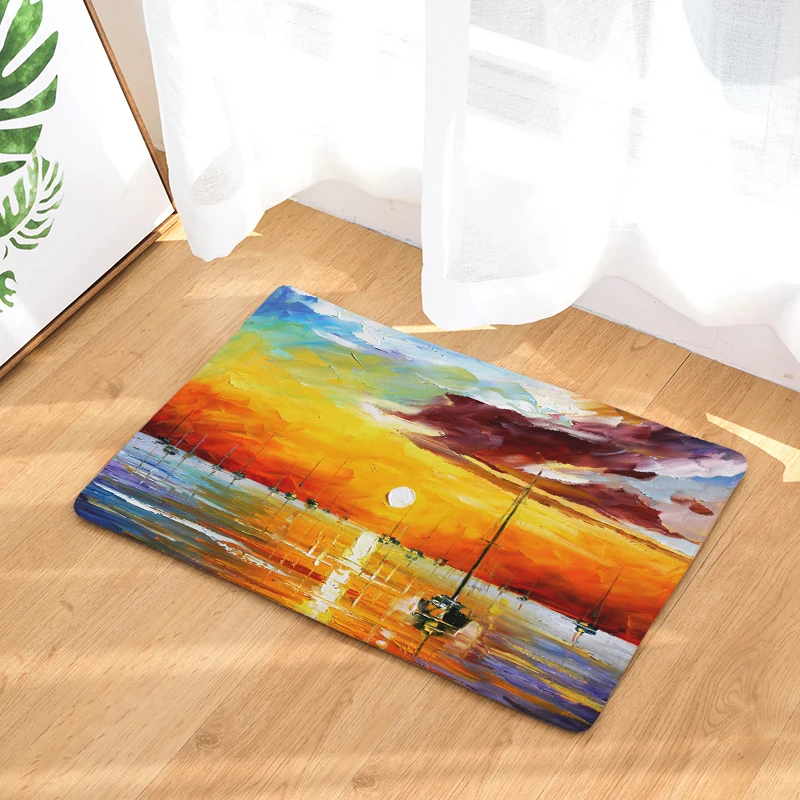 2017 живопись маслом работы Печать ковры Нескользящие кухонные коврики для дома