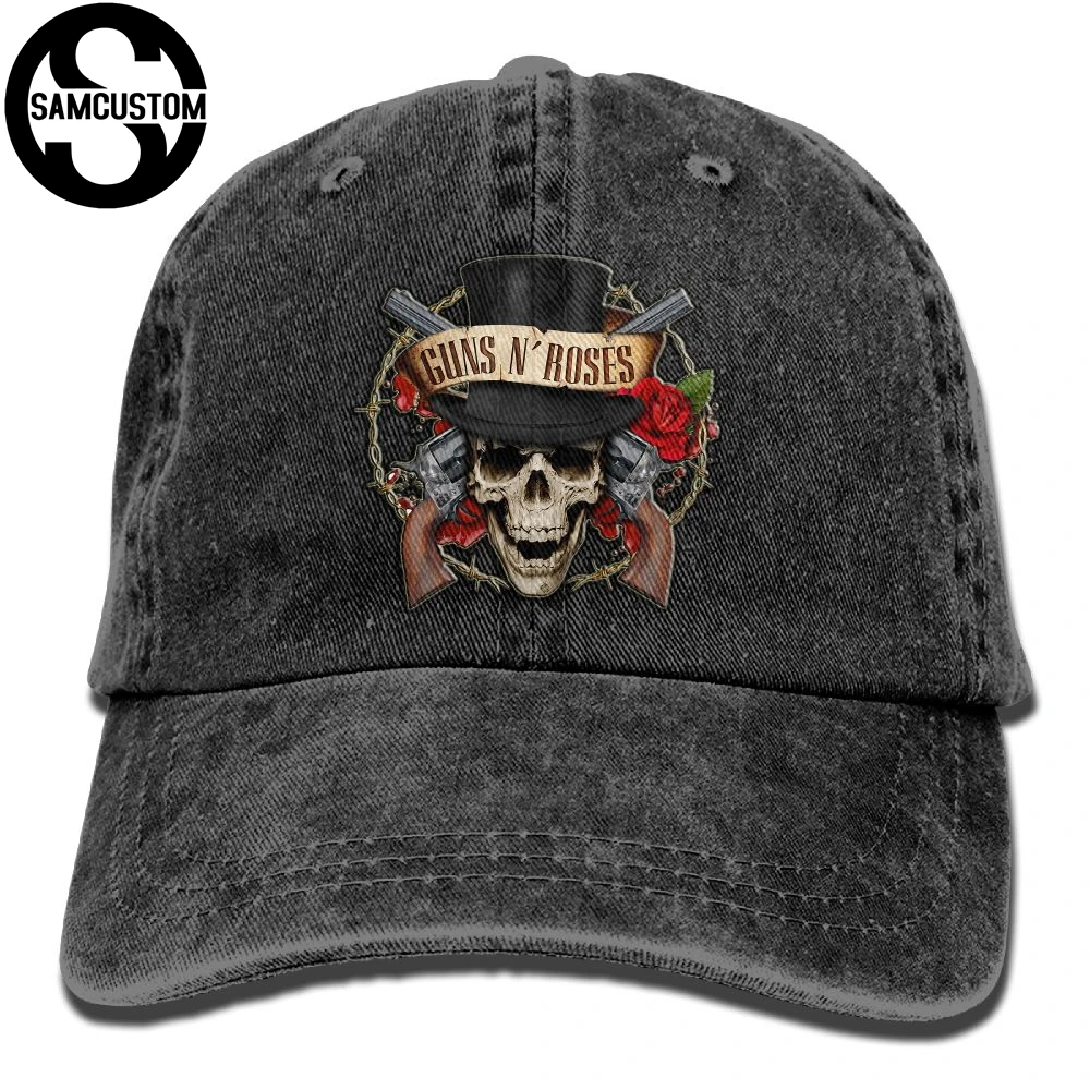 SAMCUSTOM Guns N' Roses 3D креативные джинсовые шляпы с эффектом потертости для мужчин и