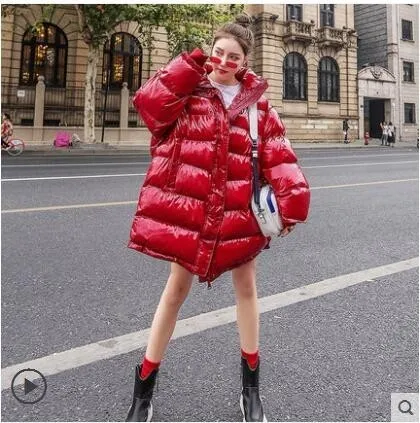Red KULAZOPPER женские пуховики высокого класса Зимние новые свободные длинные утепленные женские пальто LZ024 - Цвет: Red