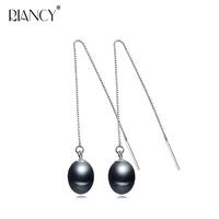 fashion new 100 genuine natural freshwater long pearl earrings jewelry for women 925 sterling silver pearl jewelry gifts