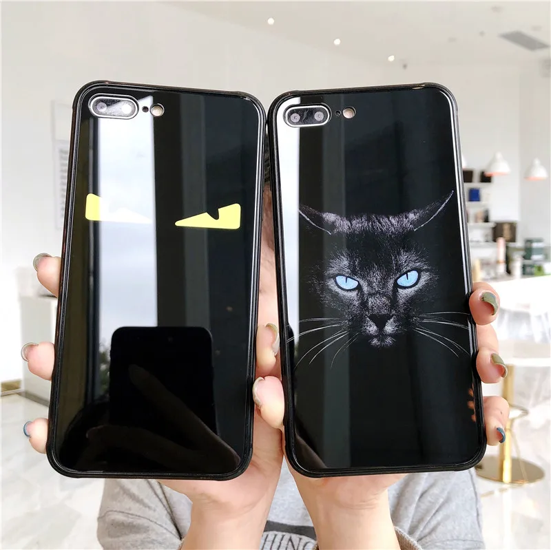 Ourpho модный светящийся чехол для телефона из закаленного стекла iphone XS MAX XR 6 6s 8 7 plus X