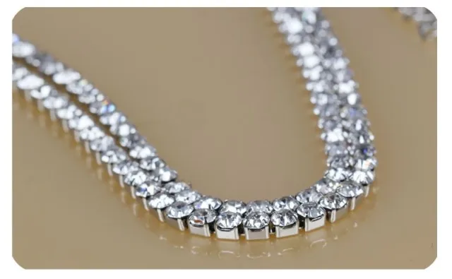 Стразы металлические ремешки однорядные черные и белые Кристальные плотные для