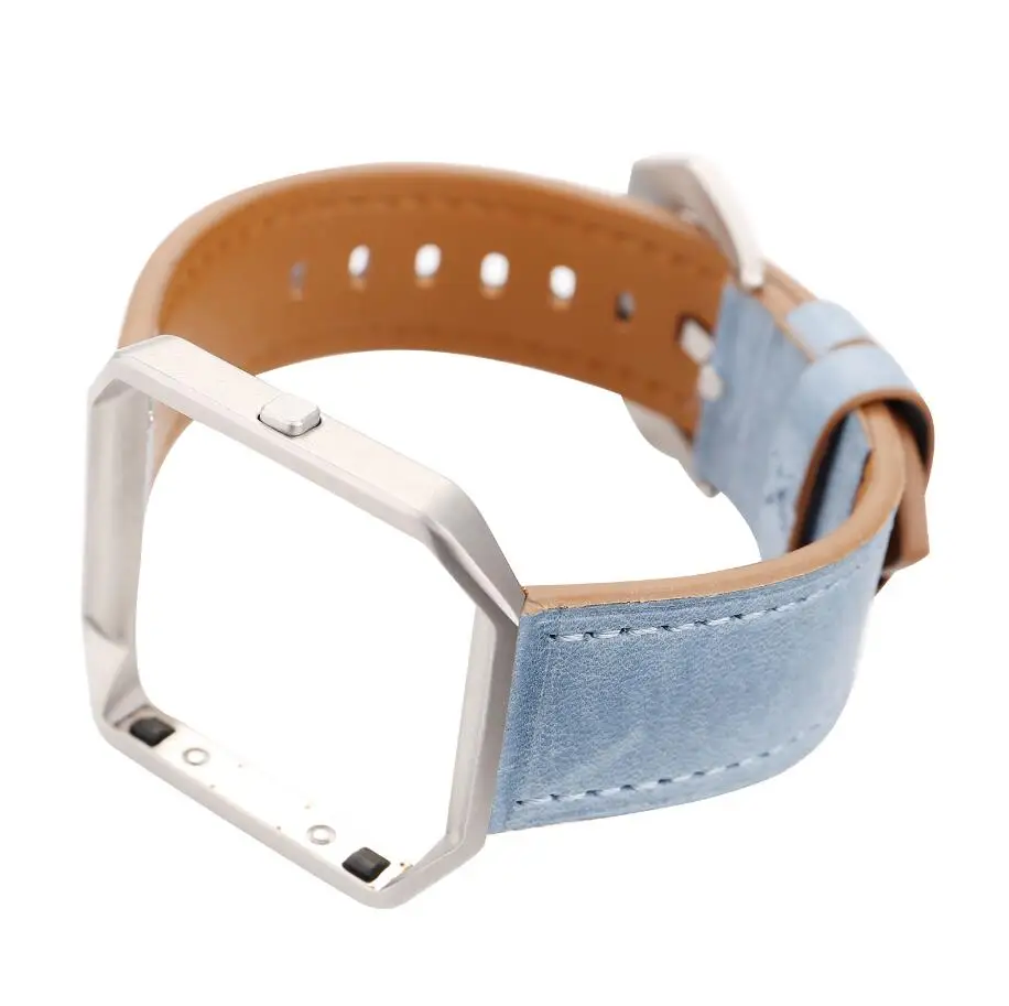 6 цветов модный кожаный ремешок для часов + рамка Fitbit Blaze браслет умные часы