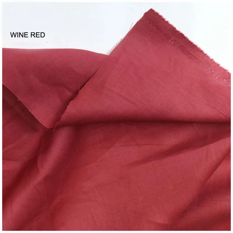 wine red Рами белая темно-зеленая темно-синяя коричневая верблюжья черная винная красная серая тонкая ткань для летней одежды рубашка платье ручная работа - Цвет: wine red