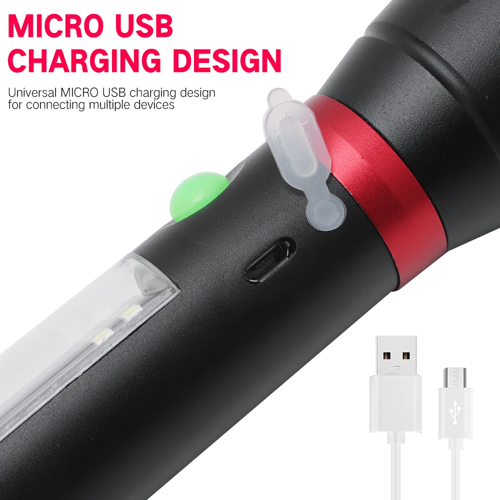 BORUiT T6 SMD светодиодный солнечный мерцающий 7-Режим масштабирования фонарь голосовой сигнал тревоги Фонари Usb Зарядное устройство встроенный 18650 Батарея Пеший Туризм Лампа