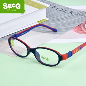 Детская оправа для очков SECG, из пластика TR90 и силикона, для коррекции близорукости, 2018