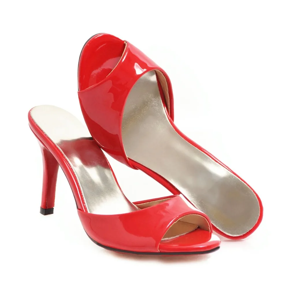 Женская летняя обувь с перьями, тонкие туфли на высоком каблуке мюли с открытым носком дамские туфли-лодочки; босоножки на каблуках; sandalias Mujer; большие Sizes34-43