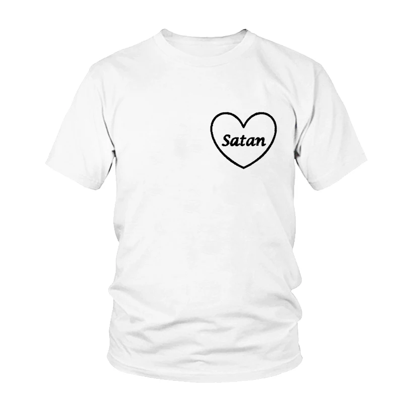 

Satan Ringer Harajuku Graphic T Shirts Women Tops Tumblr Hipster Female Streetwear t-shirt Black White Summer 2018 Fashion Tees