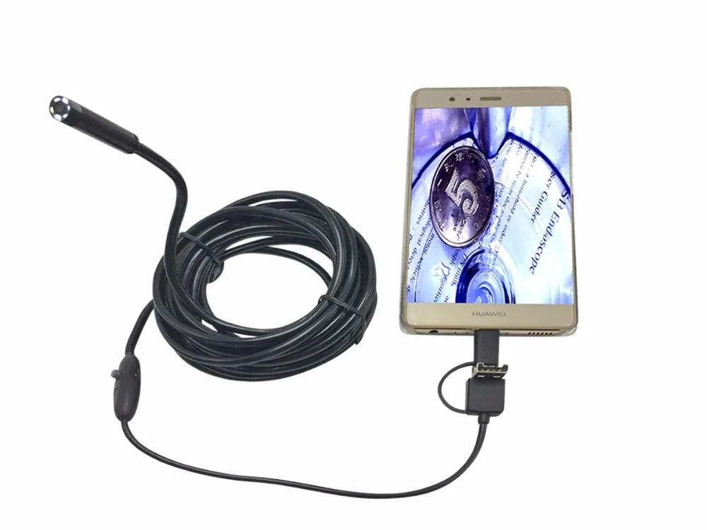 3в1 8 мм объектив USB Android тип-c эндоскоп камера 3 5 м змея труба осмотр для подводного