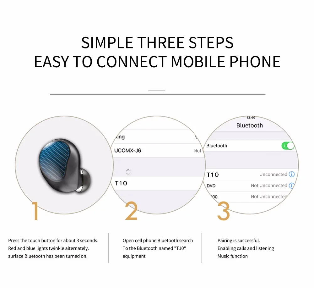 2018 Новый Bluetooth V4.2TWS наушники истинные беспроводные стерео Водонепроницаемая