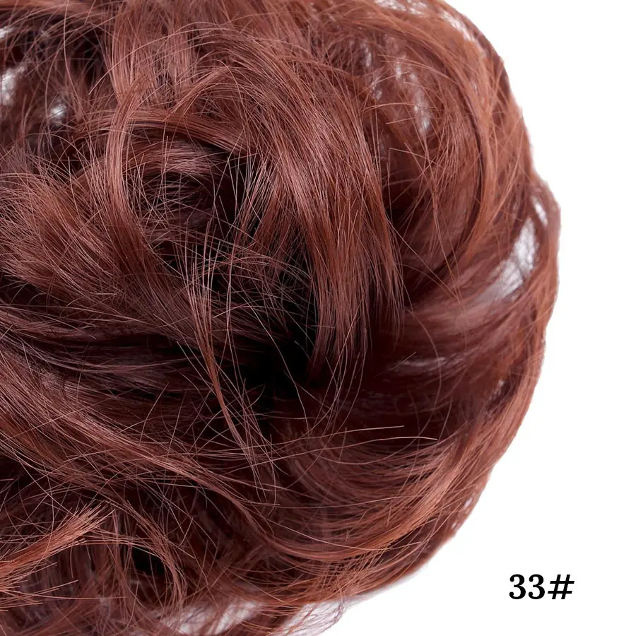 1PCS Color 33 Alileader, грязные волосы, пучок для наращивания, кудрявые волосы, Пончик, синтетические волосы, шиньоны, волосы на веревке, эластичная лента, Пончик, хвост - Цвет: 1PCS Color 33