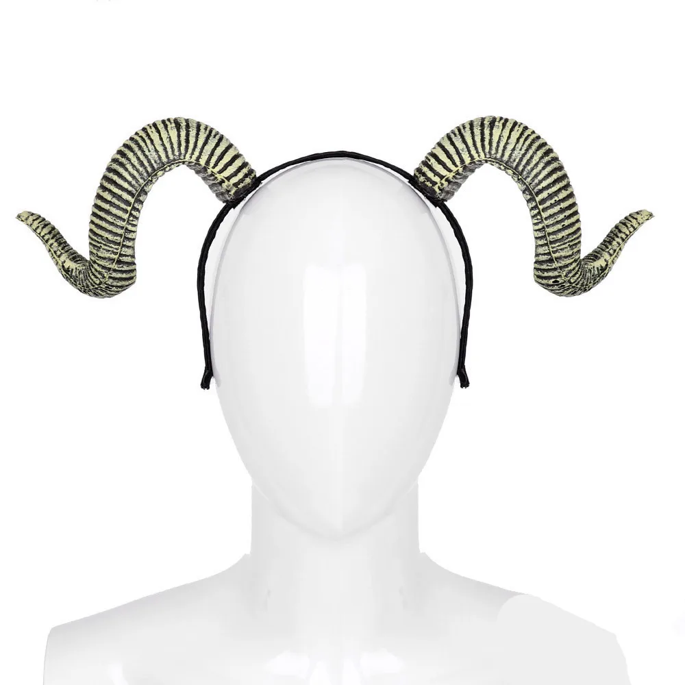 Готическая повязка на голову Ram Horns в стиле стимпанк ободок из овечьей шерсти