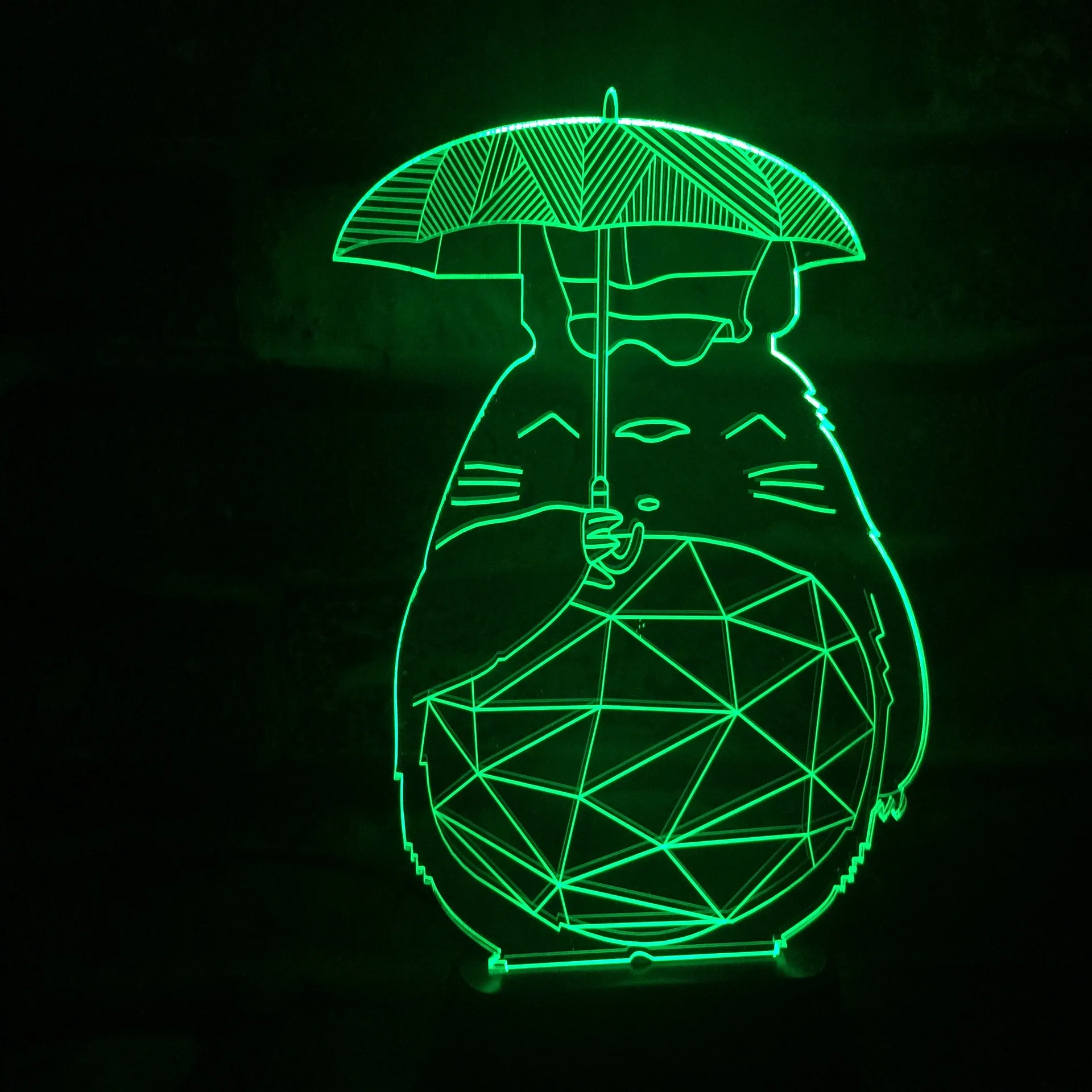 Chinchilla 7 цветов голограма 3D свет градиент Lampara LED визуальный стерео Иллюзия света