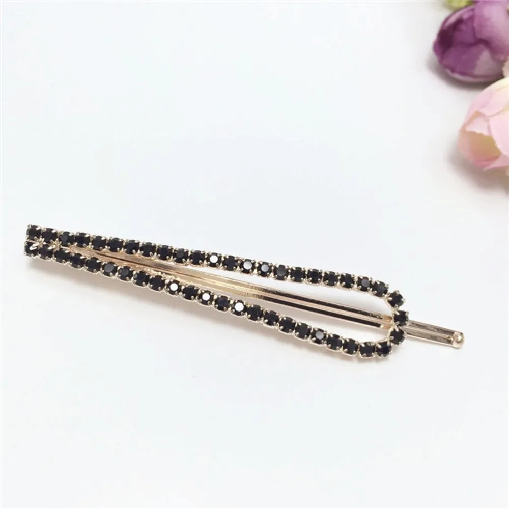 

Black White Color Women Fashion Rehinstone Barrette Hair Clips