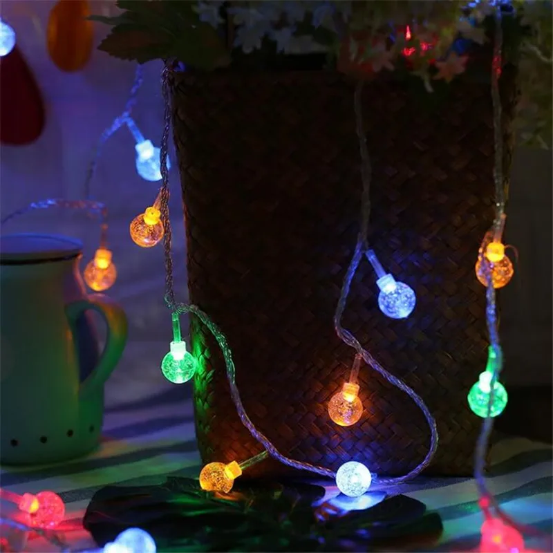 Память 50LED лампочка хрустальный шар гирлянда 10 м Фея Глобус настольная лампа для