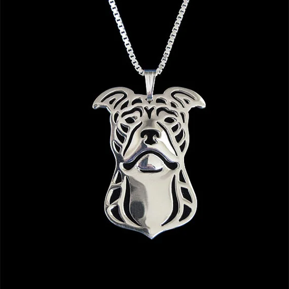 Питбултерьер (натуральные уши) золотой и серебряный кулон ожерелье ювелирные