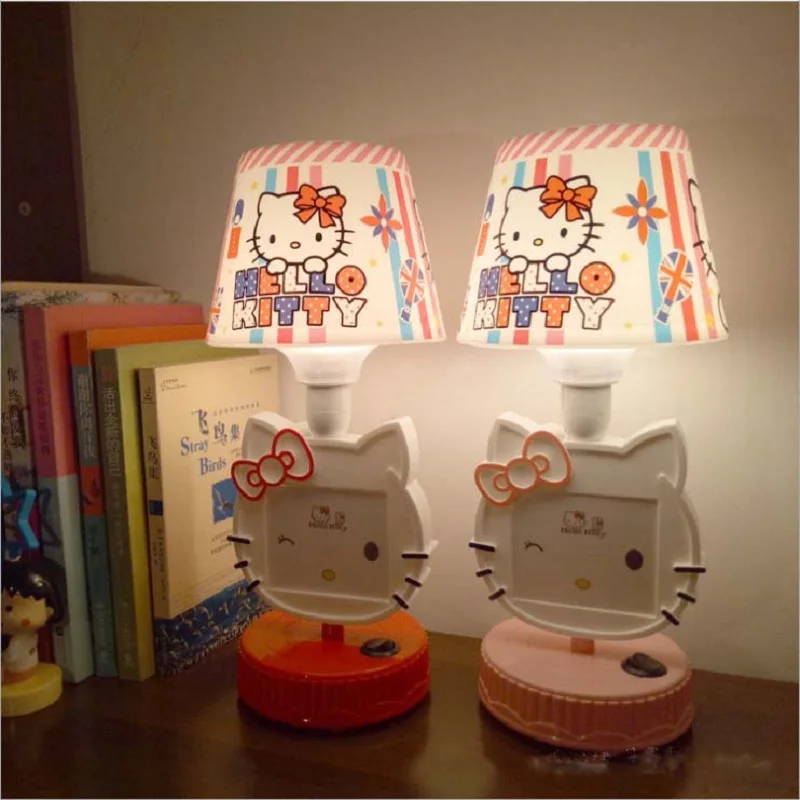 Розовый/красный светодиодный настольный светильник hello kitty, ночные светильники, фоторамка, лампы для чтения для детей, прикроватная Ночная лампа для спальни