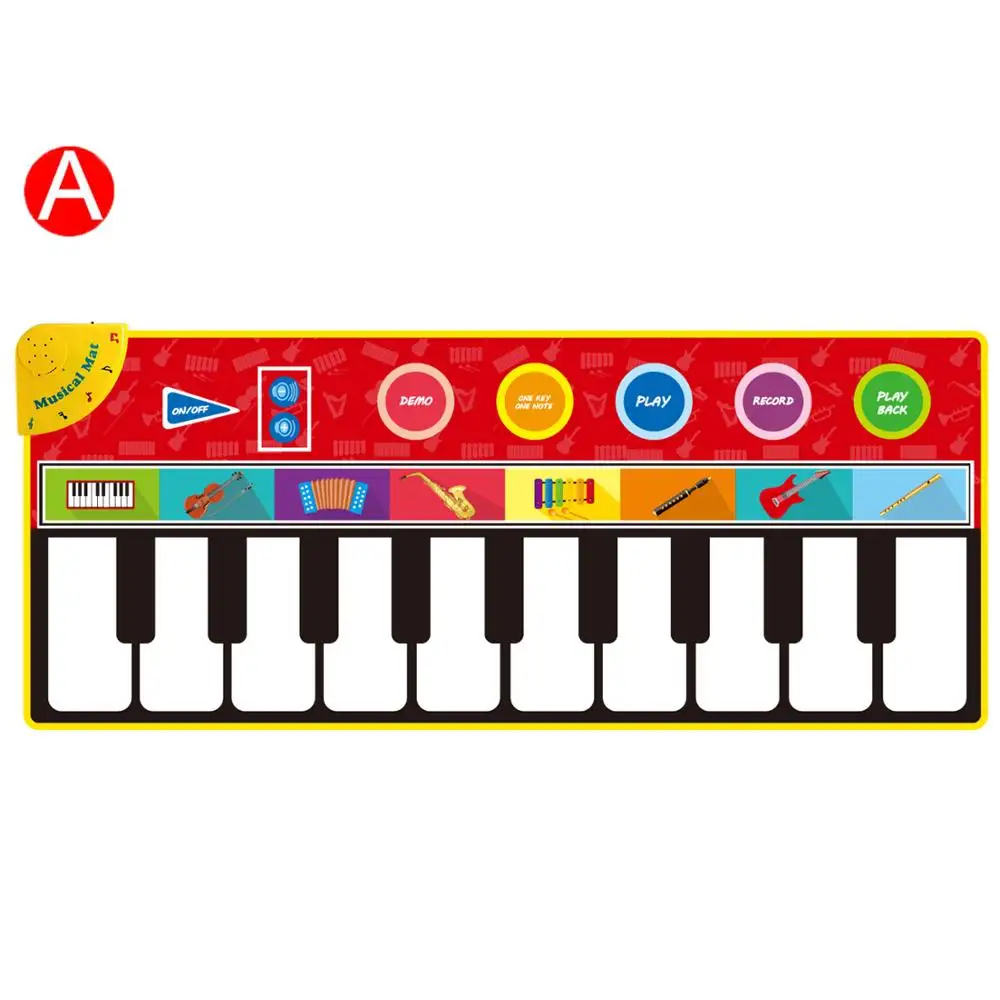 Type A 148 x 60cm Большой размер музыкальный коврик детский игровой коврик для пианино клавиатура игрушечный музыкальный инструмент игровой ковер музыкальные игрушки развивающие игрушки для детей Подарки - Цвет: Type A 148 x 60cm