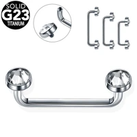 1pc g23 titanium piercings internally thread crystal surface barbell piercing gem micro dermal anchor piercinng body jewelry 14g