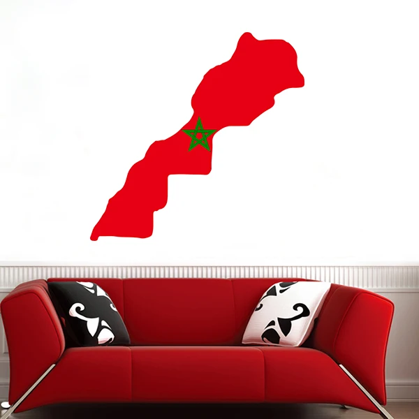 

Flag Map of Morocco Wall Vinyl Sticker Custom Home Decor for Kids Rooms Decoration Cartoon Mural