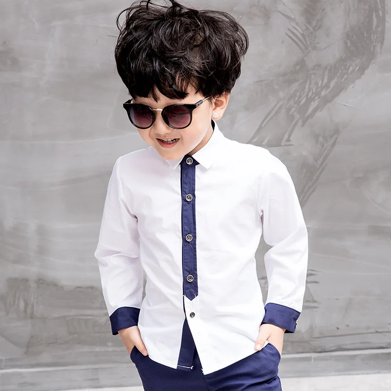white shirt Костюмы для маленьких мальчиков; костюм для мальчиков; коллекция года; сезон осень; однобортные Детские блейзеры; костюм для мальчиков; официальная одежда для свадьбы; хлопковая одежда для детей - Цвет: white shirt