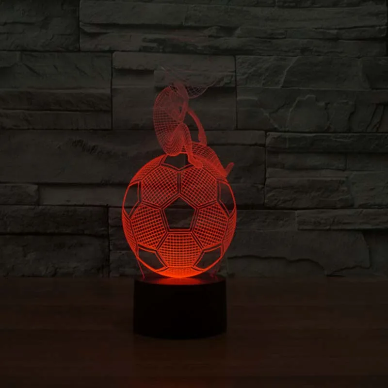 3D ночсветильник с надписью &quotThinking Football&quot светодиодная лампа для детской