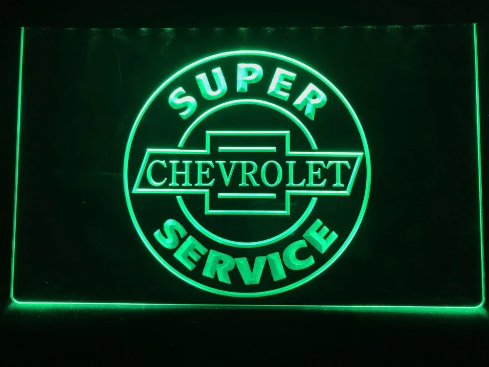 R080 супер Chevrolet Услуги светодиодный неоновый светильник знаки|Таблички и знаки| |