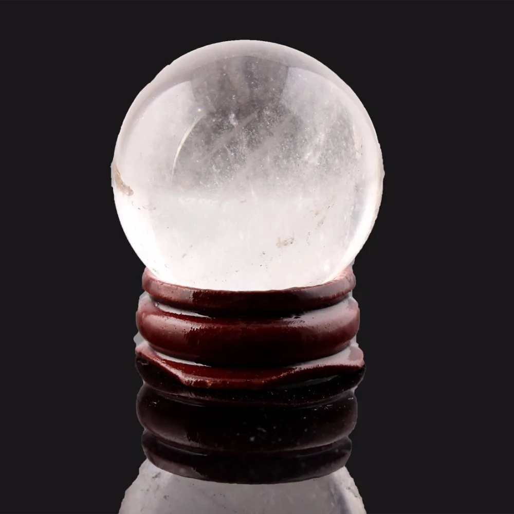 35m Black obsidian Fluorite Sphere Tiger eye wood stand Bell Chakra Healing Crystal Reiki Natural Stone Carved Crafts Free pouch