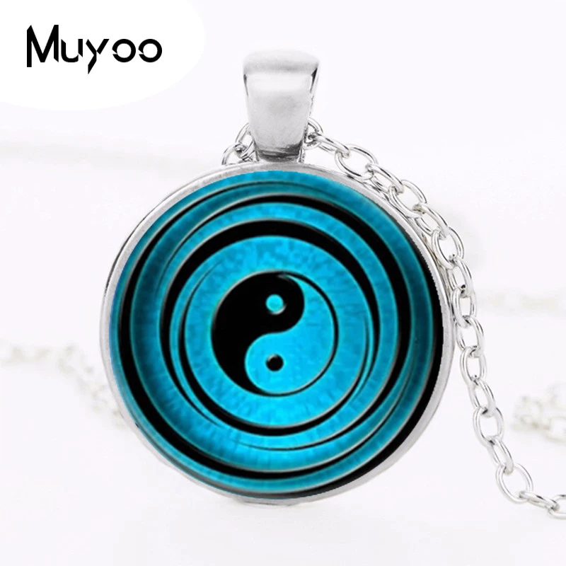 Оптовая продажа стеклянный кабошон купольное ювелирное ожерелье Инь Янь ручной
