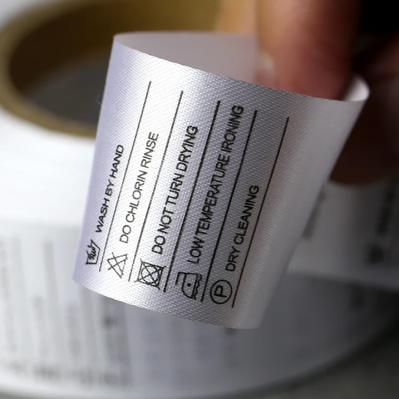 Бесплатная доставка 1000 шт/партия индивидуальная одежда атлас стирка уход