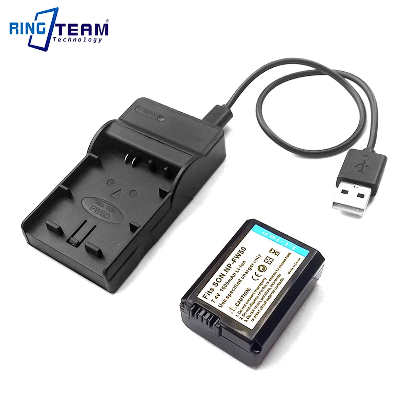 2-в-1 NPFW50 NP-FW50 аккумулятор и USB зарядное устройство для камер Sony Alpha NEX SLT A33 A37 A55 A3000 A7
