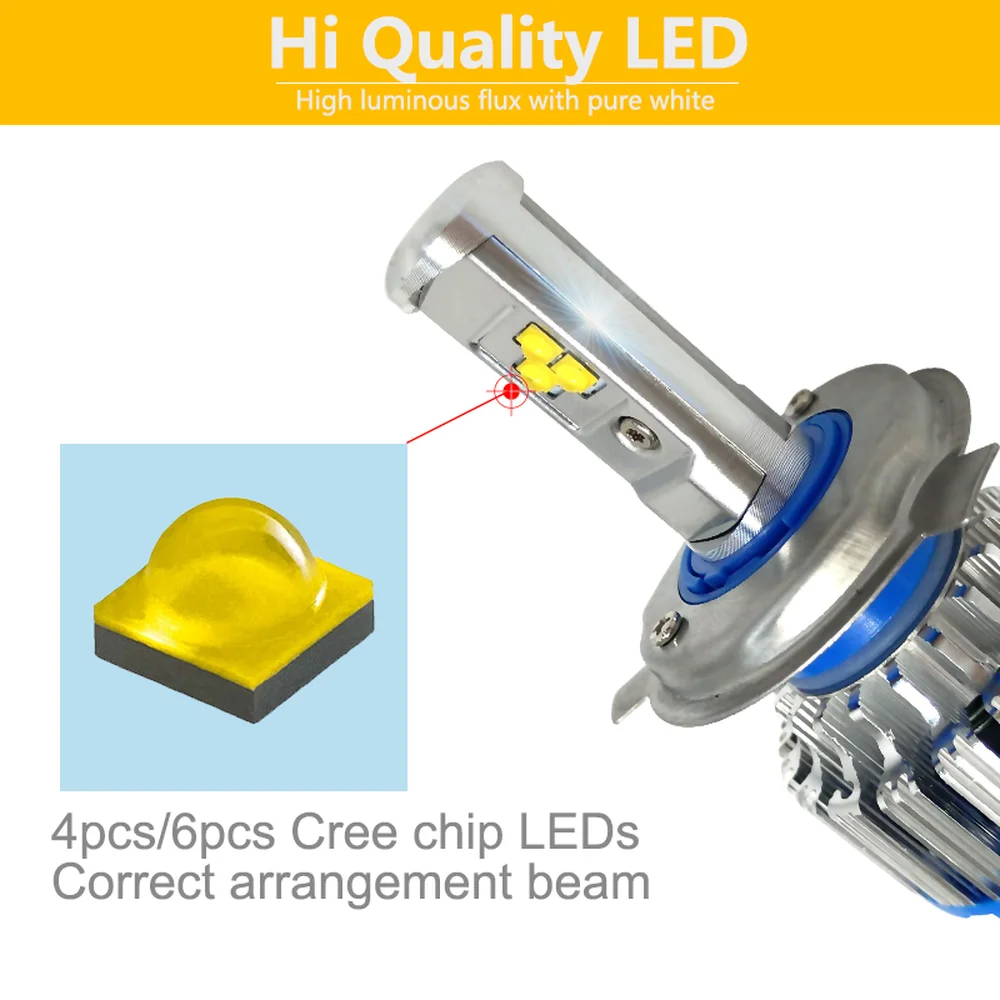 H4 Hi/lo H7 H11 9006 Автомобильный светодиодный фонарь 9005 HB3 HB4 H1 H13 высокой мощности супер