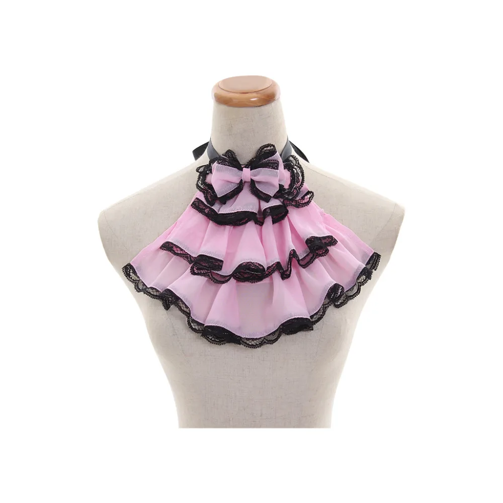 Викторианский розовый кружевной жабот шейный платок эдвардянь стимпанк