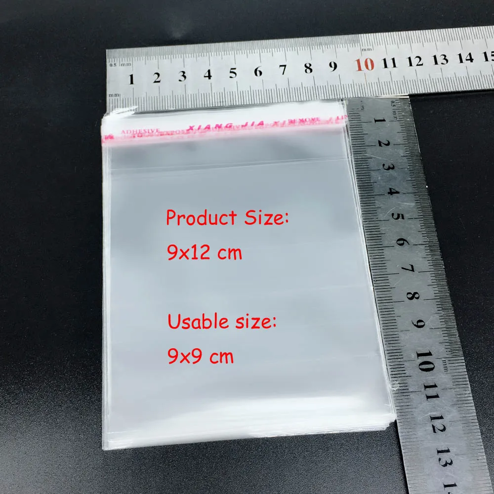 9x12cm100pcs 100 шт 6x10 см(2,3" x 4") прозрачный из целлофана с застежкой/БОПП/поли прозрачные пластиковые пакеты для хранения самоклеющиеся герметичные пакеты - Цвет: 9x12cm100pcs