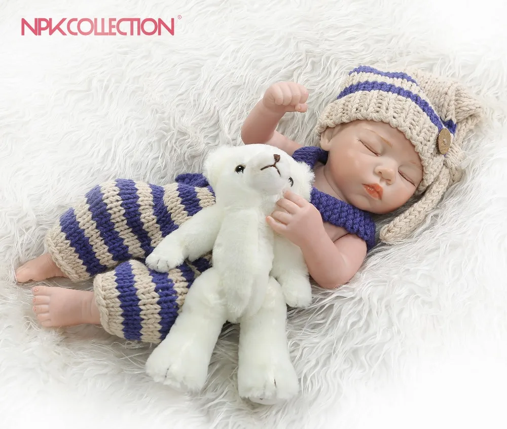 Npkколлекционная кукла 48 см bebe reborn Premium очень мягкая силиконовая с полным корпусом