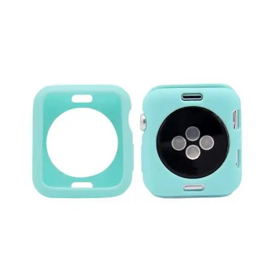 mint Резиновый чехол для Apple Watch Series 4 3 2 1 защитный чехол для iWatch силиконовый 40 мм 44 мм 38 мм 42 мм бампер - Цвет ремешка: mint