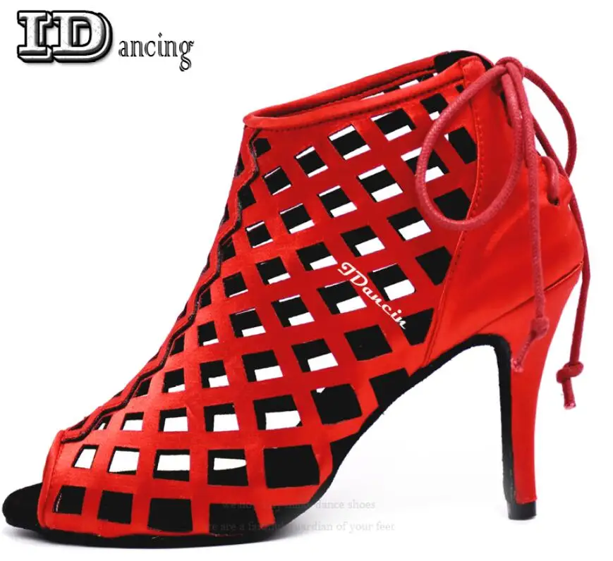 red heel 10cm Женская обувь для латинских танцев; Танцевальная обувь для танго; Свадебная обувь; танцевальные ботинки; кроссовки красного цвета; модный стиль; JuseDanc - Цвет: red heel 10cm