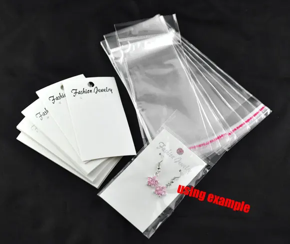 Aliexpress - DoreenBeads 100PCs White Earring Display Cards W/Self Adhesive Bags Jewelry Packaging Display Supplies 88x50mm, 150x60mm