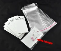 doreenbeads 100pcs white earring display cards wself adhesive bags jewelry packaging display supplies 88x50mm 150x60mm