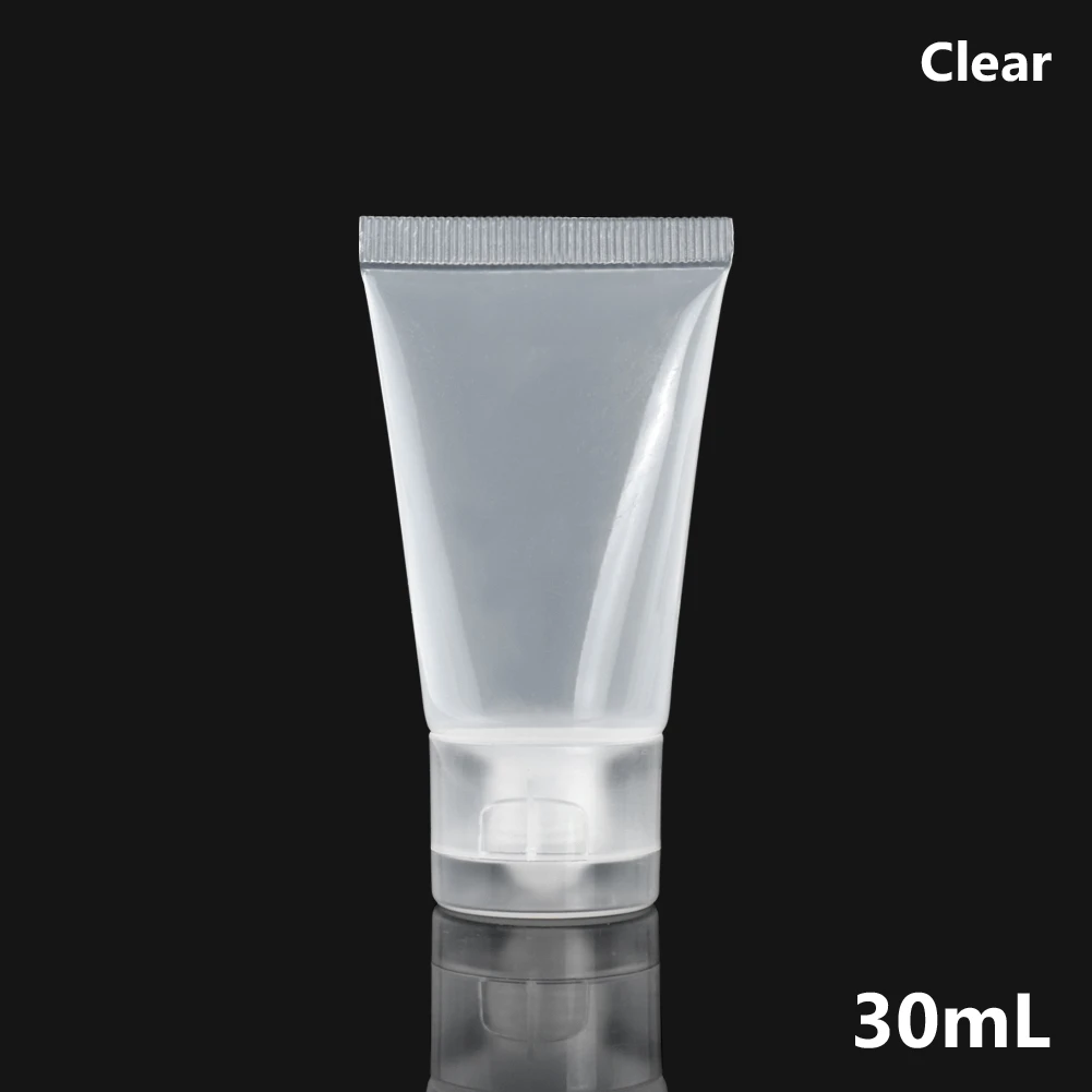 30ml Clear 1 шт. пустые пластиковые портативные трубки сжимайте косметический крем Лосьон бутылка для путешествий 20 мл 30 мл 50 мл 100 мл контейнер косметичка - Цвет: 30ml Clear