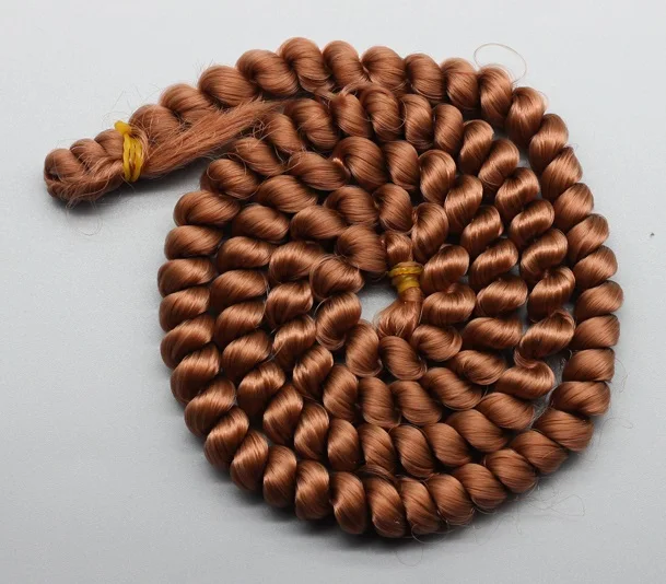 NO 4 brown 100 см, красивые кудрявые парики, белый, коричневый, черный, натуральный цвет, для плетения, парики для BJD 1/3, 1/6, 1/4, кукольный парик ep002 - Цвет: NO 4 brown