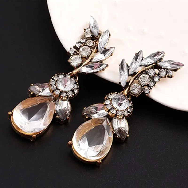 Fashion Jewelry Summer Style White Leaf Crystal Acrylic Earrings Irregular Geometric Figure Big Water Women|earrings women|earrings fashion